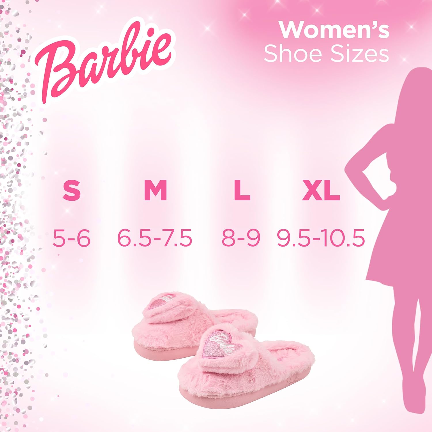 Barbie Womens Slippers Fuzzy House Slippers for Women Outdoor and Indoor Soft Plush