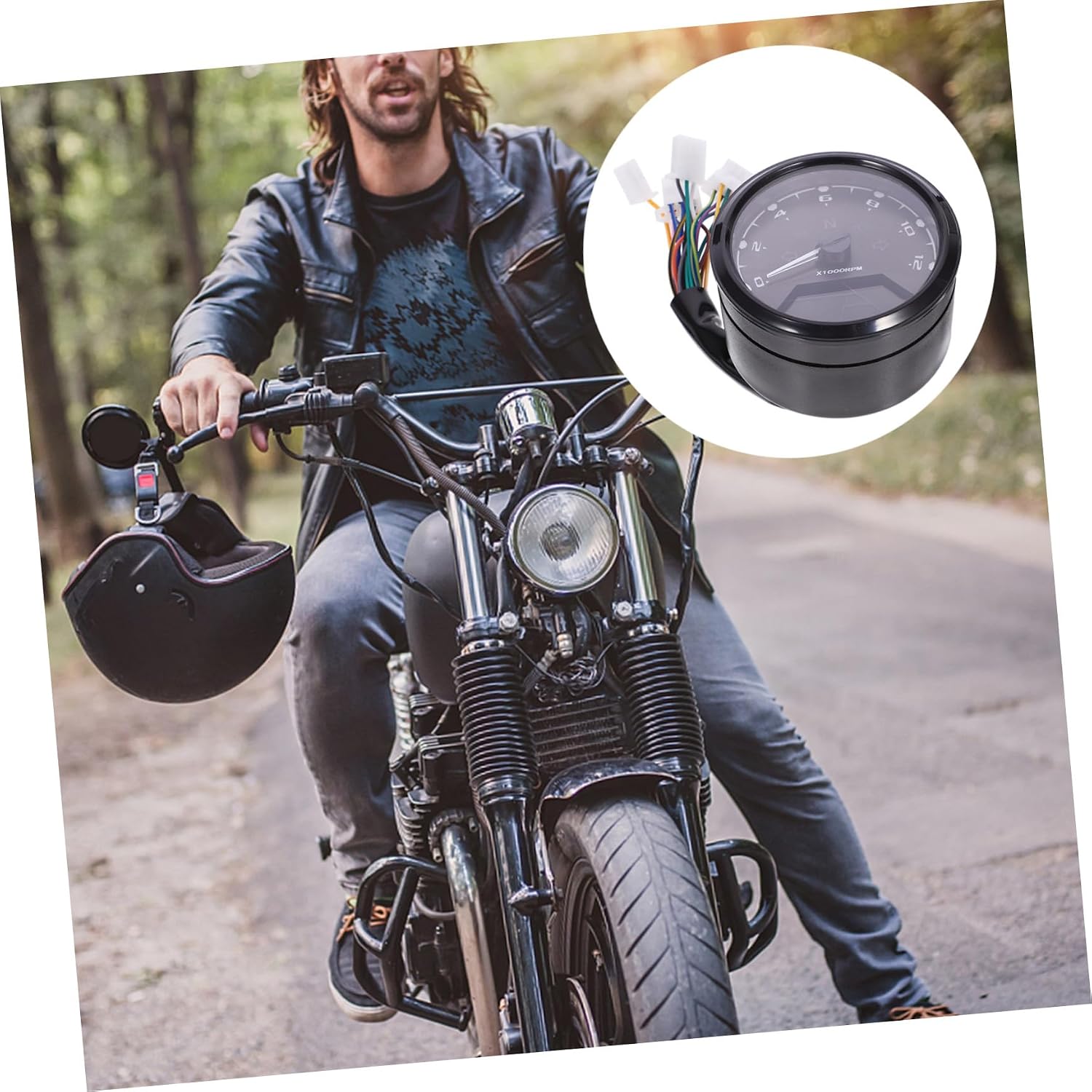 ULTECHNOVO LCD Digital Tachometer Gauge Bike Odometer Speedometer Fit for Motorcycles