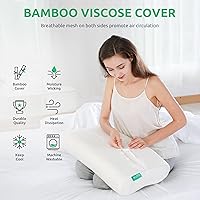 Vista 5 de UTTU - Almohada tipo sándwich tamaño King. Almohada de espuma viscoelástica. Almohada de bambú para dormir. Almohada cervical para dolor de cuello.