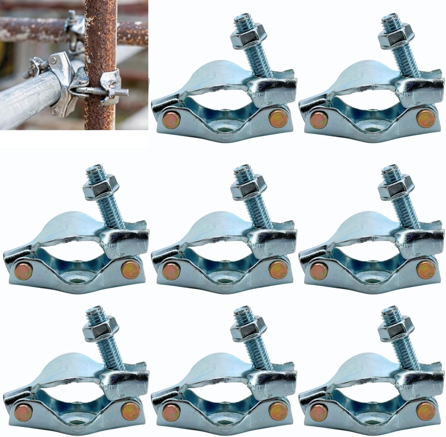 8 Pack Scaffolding Couplers, Scaffold Clamps for 1.1-1.4 inch (28-35mm) OD Tube (Right Angle Coupler)