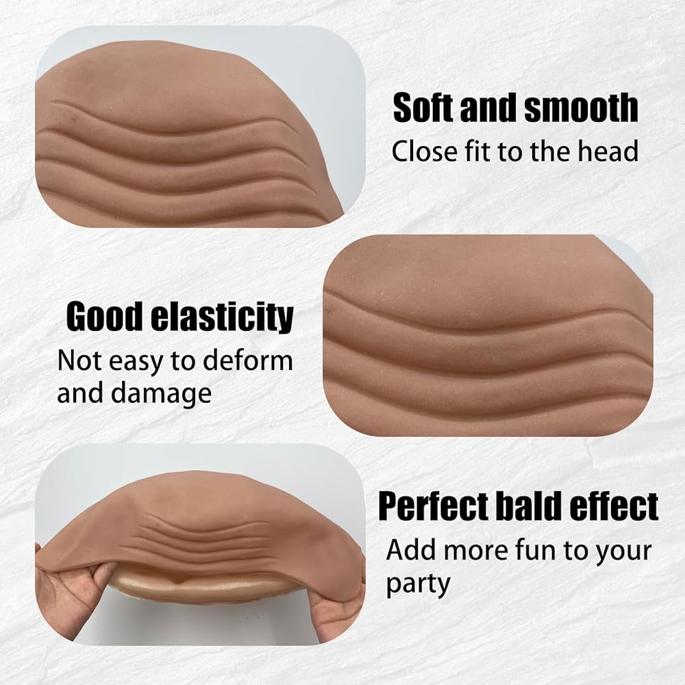 Copricapo In Lattice Boland Per Carnevale E Halloween - Parrucca Calva Per Costumi E Feste - Foto 11