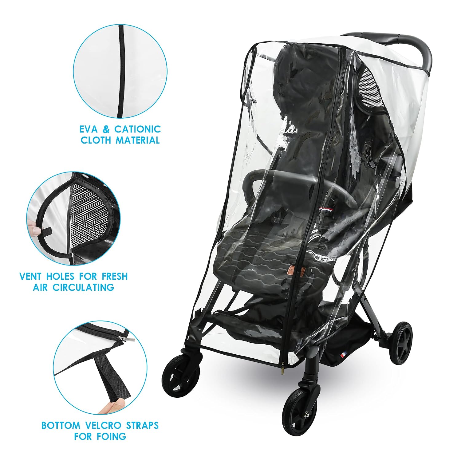 Stroller Rain Cover, Waterproof Windproof Baby Str