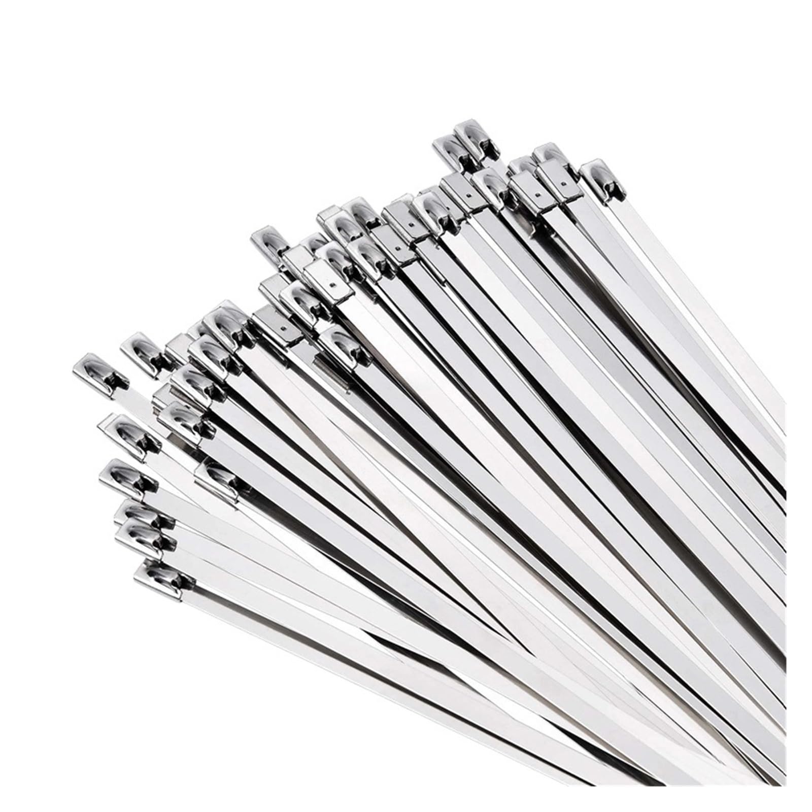 Fascette per cavi 100 pezzi/set fascette stringicavo in acciaio inossidabile 304 larghezza 4,6 mm fascette stringicavo in metallo multiuso autobloccanti pesanti 100/200/300/500 mm(4.6x300mm x100pcs)