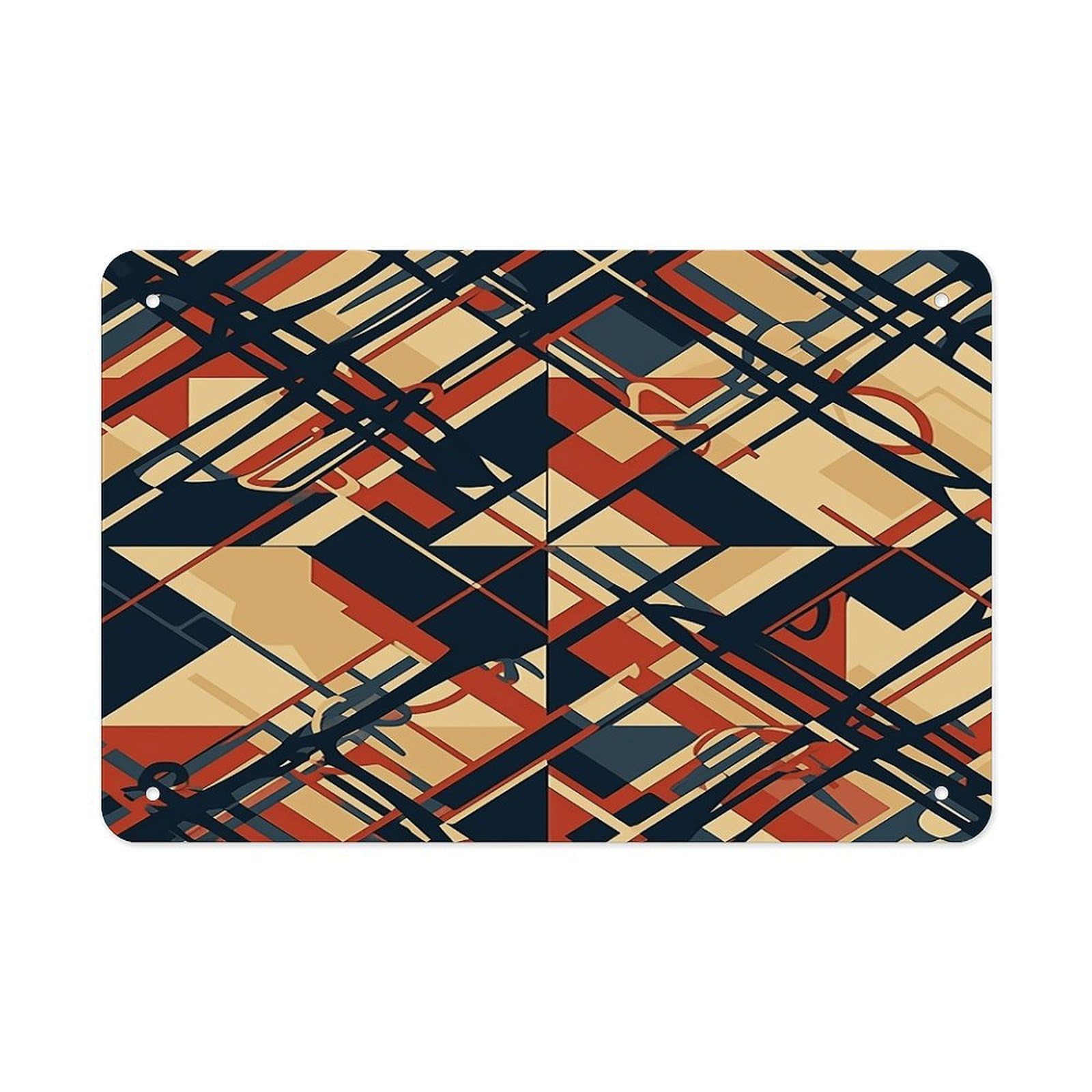 Fekiloot Style Geometric Patterns Metal Signs Wall Art Tin Sign