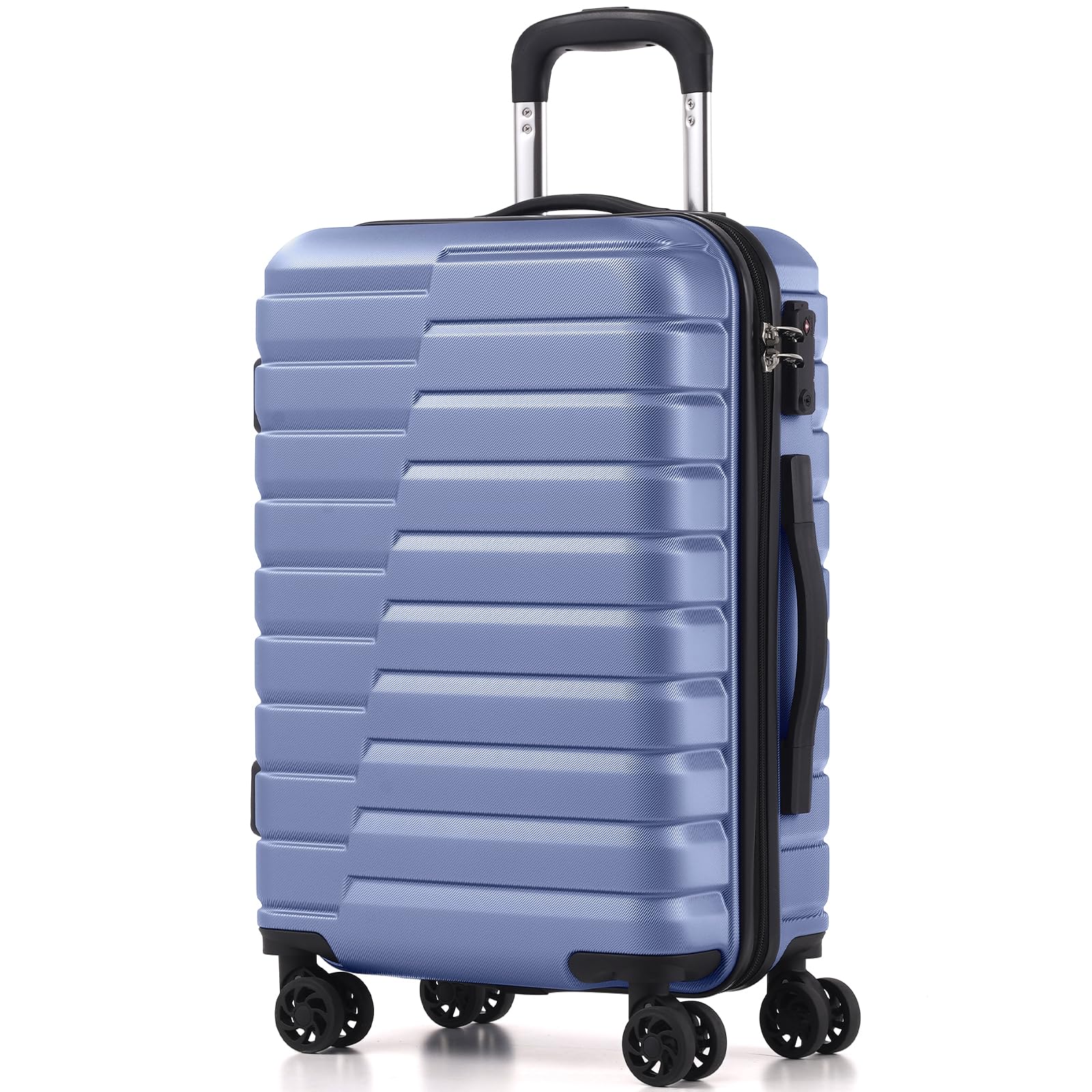Carry On Luggage Airline Approved with Spinner Wheels, Hard Shell Suitcase TSA Lock Lightweight Travel Luggage 20-inch,Blue