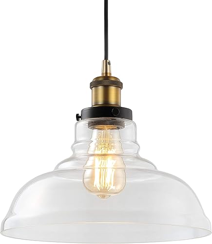 JONATHAN Y JYL3522A Litchfield - Colgante LED de metal/vidrio de 11 pulgadas, contemporáneo, transicional, regulable, comedor, sala de estar,