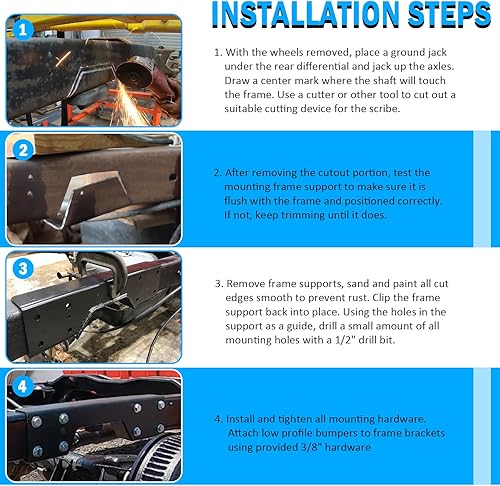Miniatura 4 de Soporte trasero con muesca C y caída abatible para Chevy Silverado C1500 GMC Sierra 1988-1998 (kit trasero de 6 pulgadas para bajar caídas)