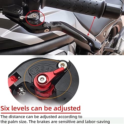 Miniatura 4 de KKAIRA Palancas de embrague de freno para Suzuki DL650 V-Strom/XT 250 Vstrom 650 2011-2022 Palancas de embrague de freno plegables ajustables