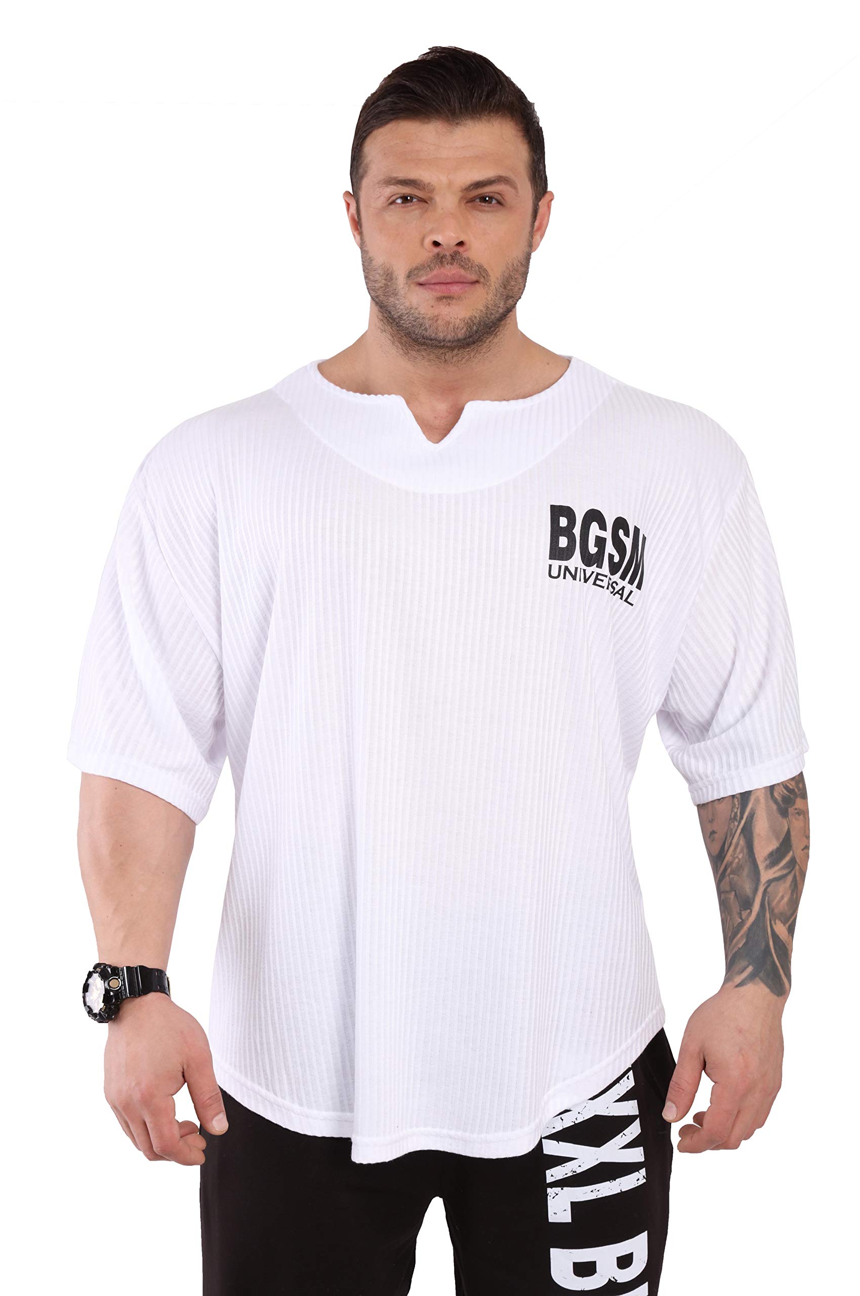 BIG SAM SPORTSWEAR COMPANYMen's Oversize T-Shirt | Bodybuilding, Cardio Rag Top Activewear Short Sleeve Tee