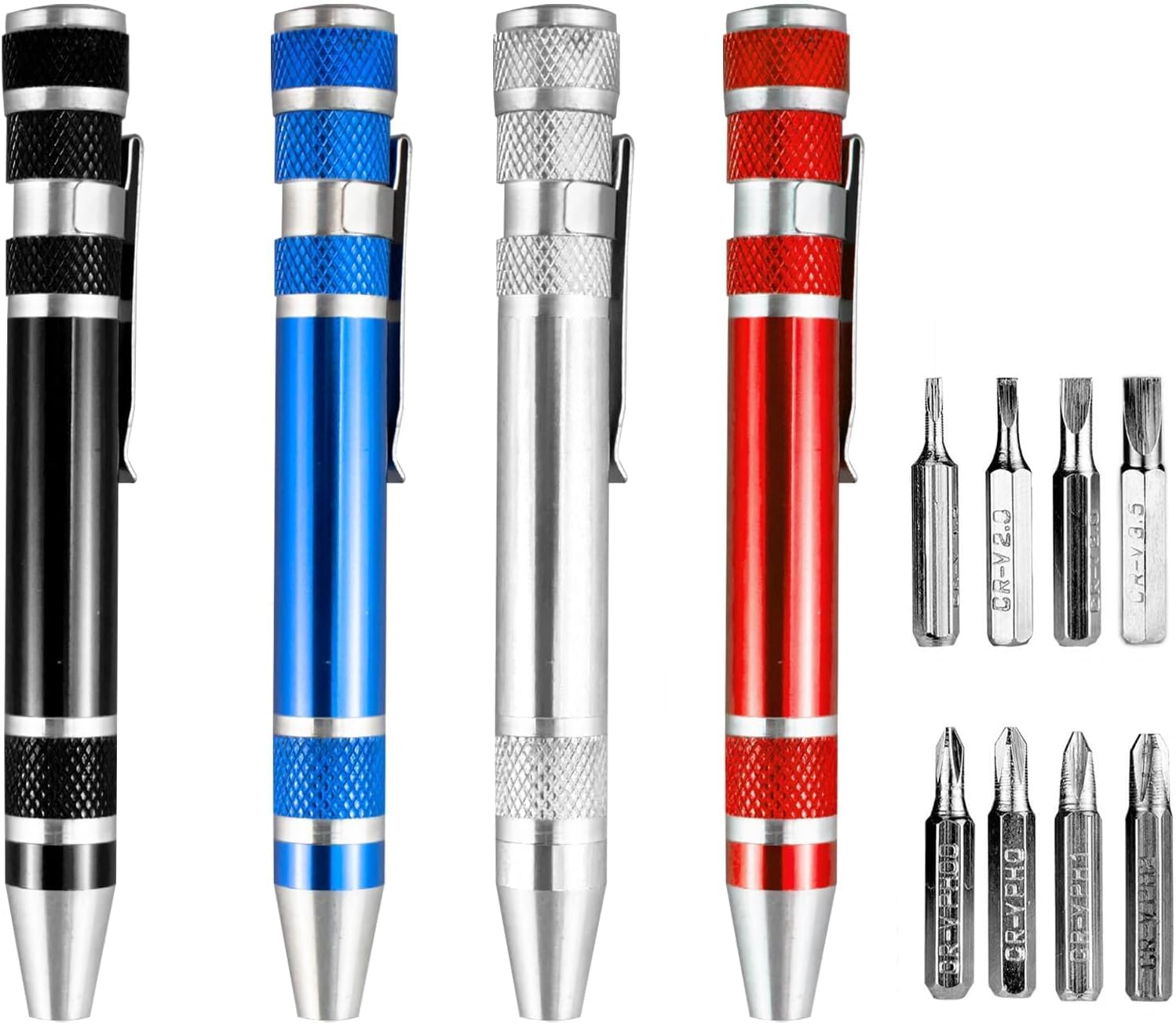 4 PCS 8 In 1 Multitool Pen Screwdriver Mini Set Handy Tool, Magnetic Portable Screwdriver for Repairing Installing Hand Tool