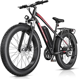 Electric Bike for Adults, Peak 1000W Ebike, 25MPH 60Miles Electric Mountain Bike, 26" Fat Tire Electric Bicycle with 48V 13AH Battery, Rear Rack, Front Suspension, 7 Speed, UL 2849 Certified