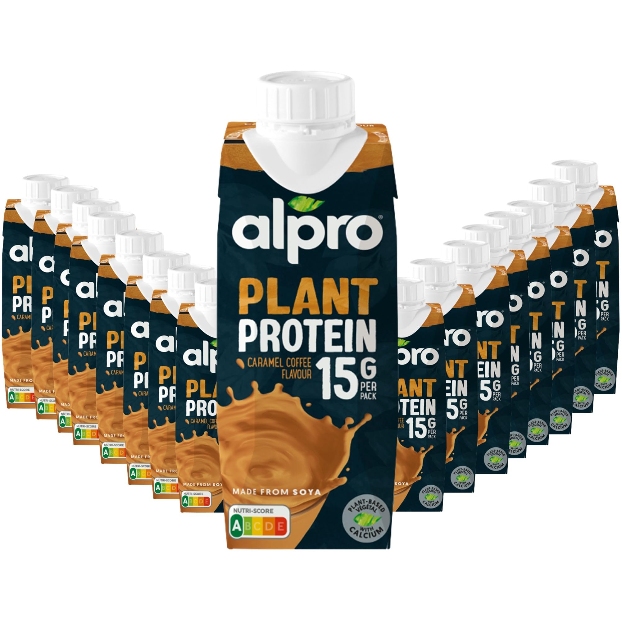 Alpro - Boisson végétale - Soja protéine goût caramel café - 250ml - Lot de 15x250ml