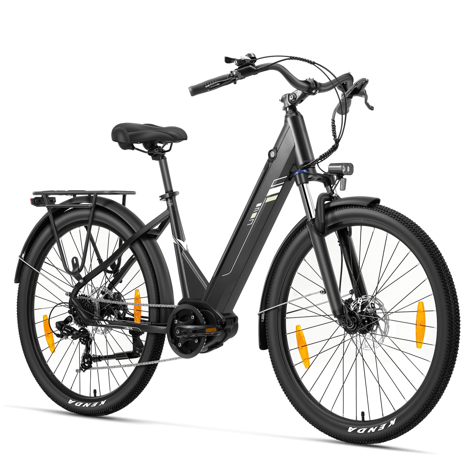 Touroll Bicicletta elettrica Urbano 3,con freno a disco idraulico, Motore Centrale 70 NM, Batteria Rimovibile 13Ah, Autonomia di 120km, bicicletta elettrica uom