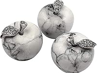 Vista 2 de Decoración para el hogar de manzana de cuarzo de cristal mezclado de 1.181 in (turquesa blanca)