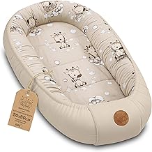 Newborn Baby Nest 90 x 50 cm – Co-Sleeping Cocoon Reducer Cot Cotton Cuckoo Ideal for Gondola Bassinet and Travel Perfect for Boys and Girls Giraffes