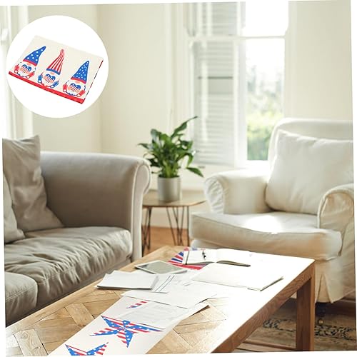 Miniatura 5 de BESTOYARD 3pcs Independence Day Table Runner Memorial Day Accessories Americana Table Runner Patriotic Vintage Table Runner Striped Tablecloth Hotel