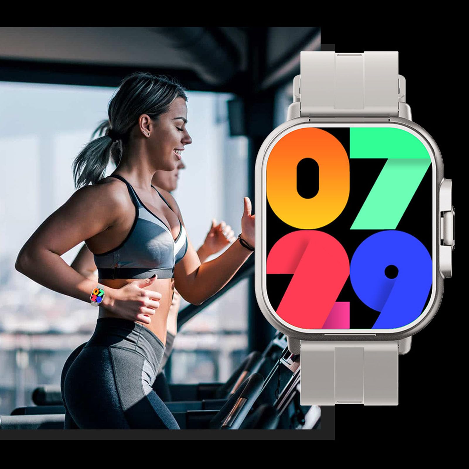 Montre Connectée 2 en 1 avec écouteurs pour Hommes et Femmes, Montre de Fitness avec écran HD de 2,01 Pouces, Batterie BT5.3 de 240 MAh, avec 120 Modes Sportifs pour