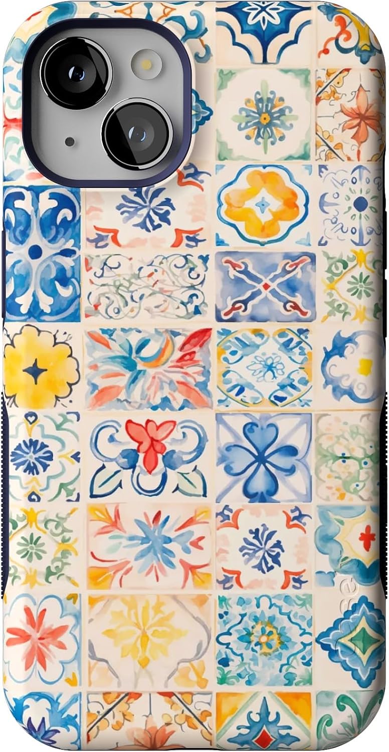 Casely iPhone 13 Case | Tuscan Tiles | Dolce Vita | Bold Protective Design | Compatible with MagSafe