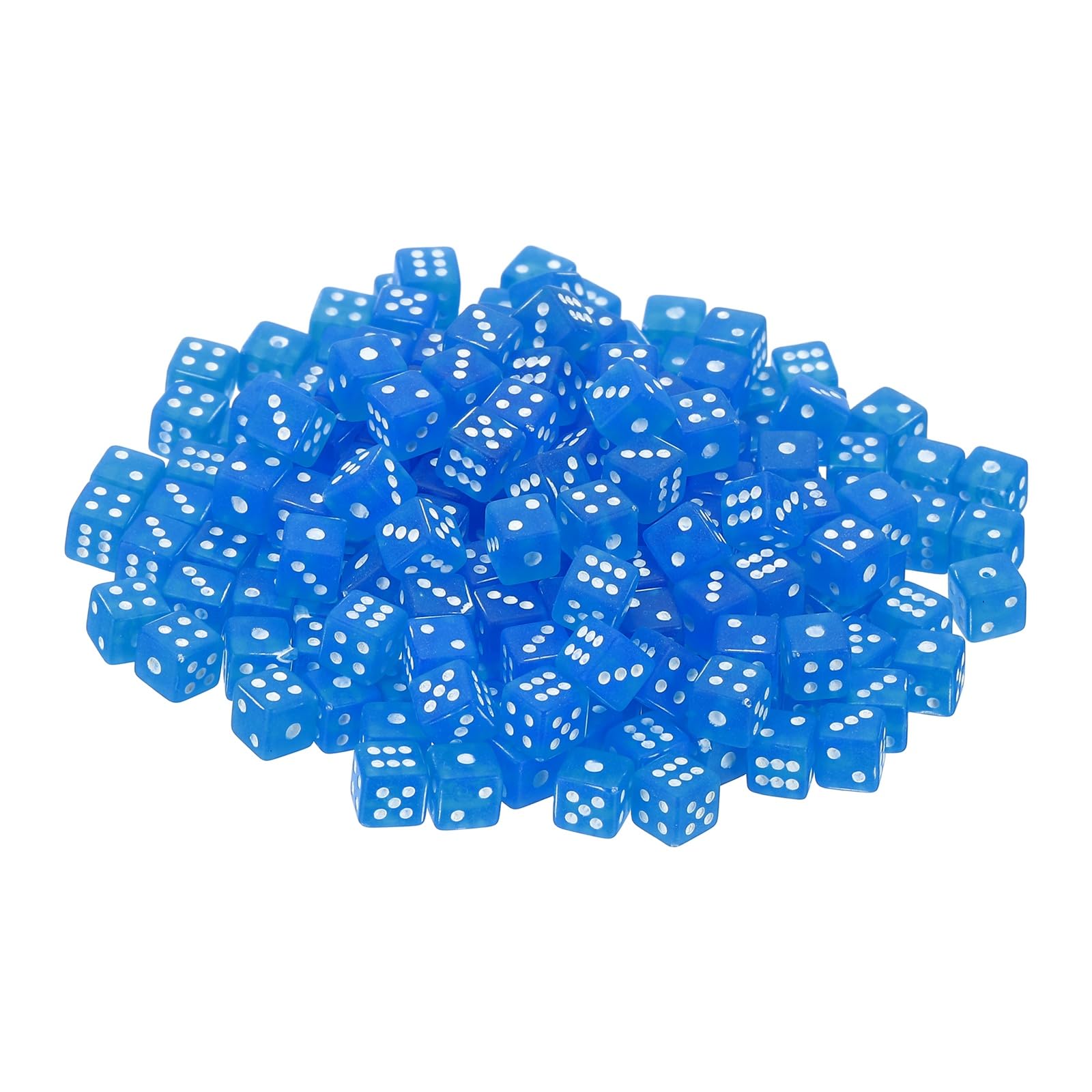 sourcing map 150Pcs Mini Dice, 5mm/0.2" Acrylic Tiny Six Side Game Dot Square Dice Bulk for Table Board Game Party Activities, Clear Sky Blue/White — image 1