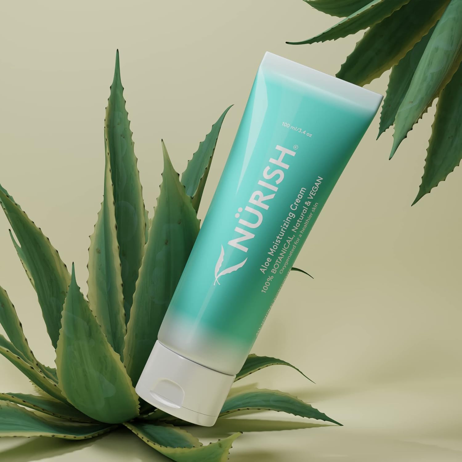 NURISH Advanced Moisturizer with Micro Hydro Beads| Natural & Vegan | Hand & Body Moisturizer for Normal & Dry Skin | Non-Comedogenic | Use 1/4 as much as other creams | Travel Freindly 3.4 oz