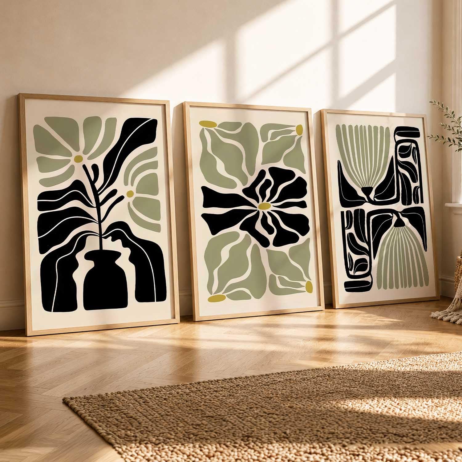 Bohemian Wall Art Set - 3 Framed Prints -17