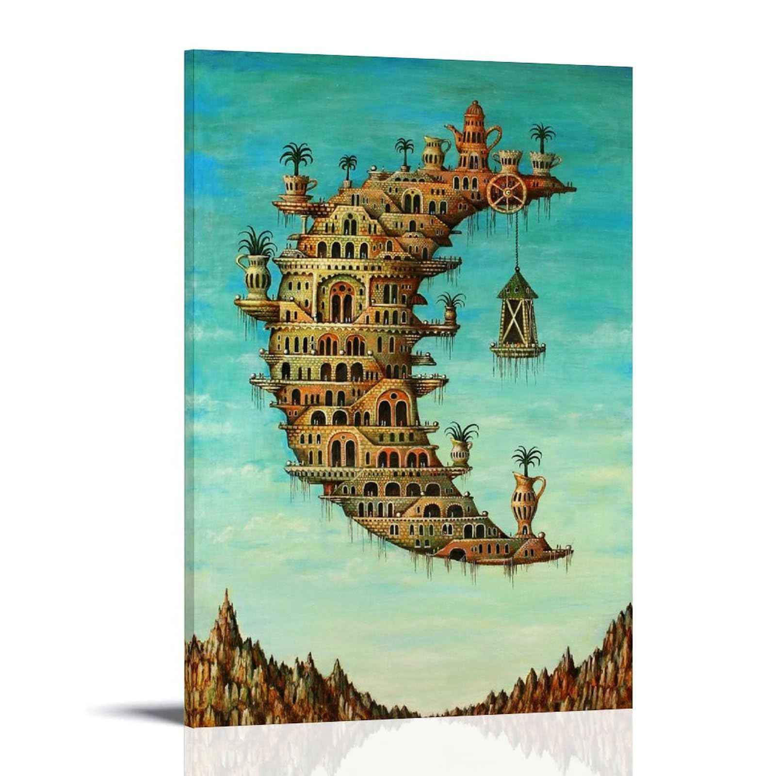 Salvador Dali Famous Painters' Works（The Moon) Printing Posters Picture Print Wall Art Painting Canvas Artworks Gift Idea Room Aesthetic 08x12inch(20x30cm)