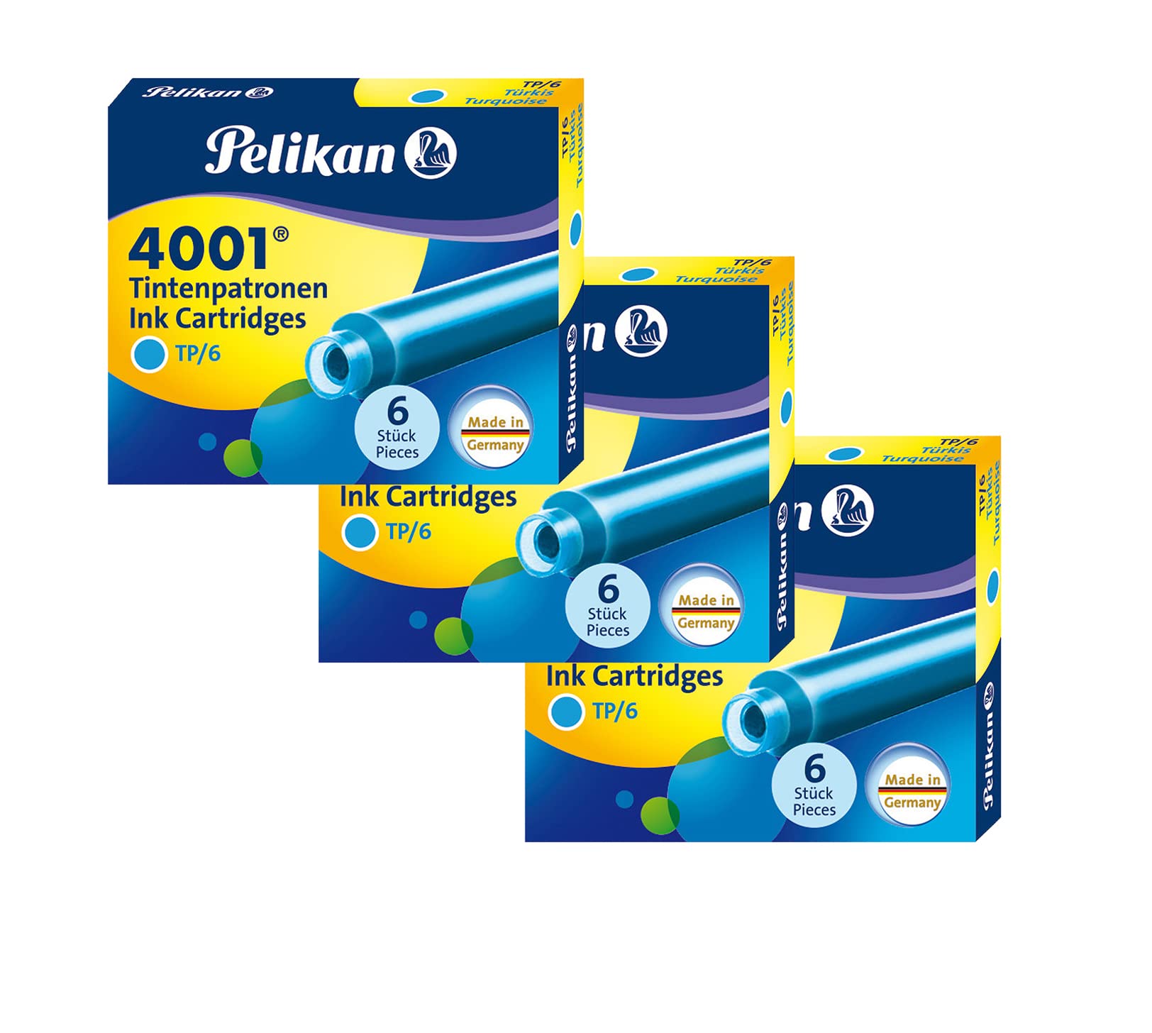 Pelikan TP/6 Short Ink Cartridge (Turquoise - Pack of 18) 301705 (B08JGJ8RJH) Amazon Price History, Amazon Price Tracker