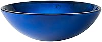 Vista 2 de KRAUS Fregadero de baño redondo de vidrio azul, 16 1/2 pulgadas GV-204