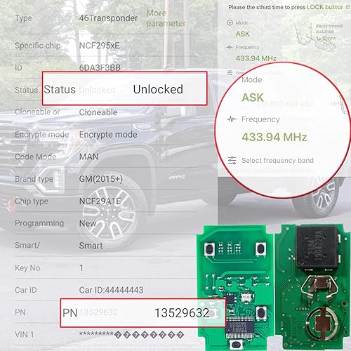 Miniatura 4 de Llavero inteligente para Chevrolet Silverado 2019-2022, llavero remoto de entrada sin llave de automóvil Alliskeys para GMC Sierra Chevy Silverado