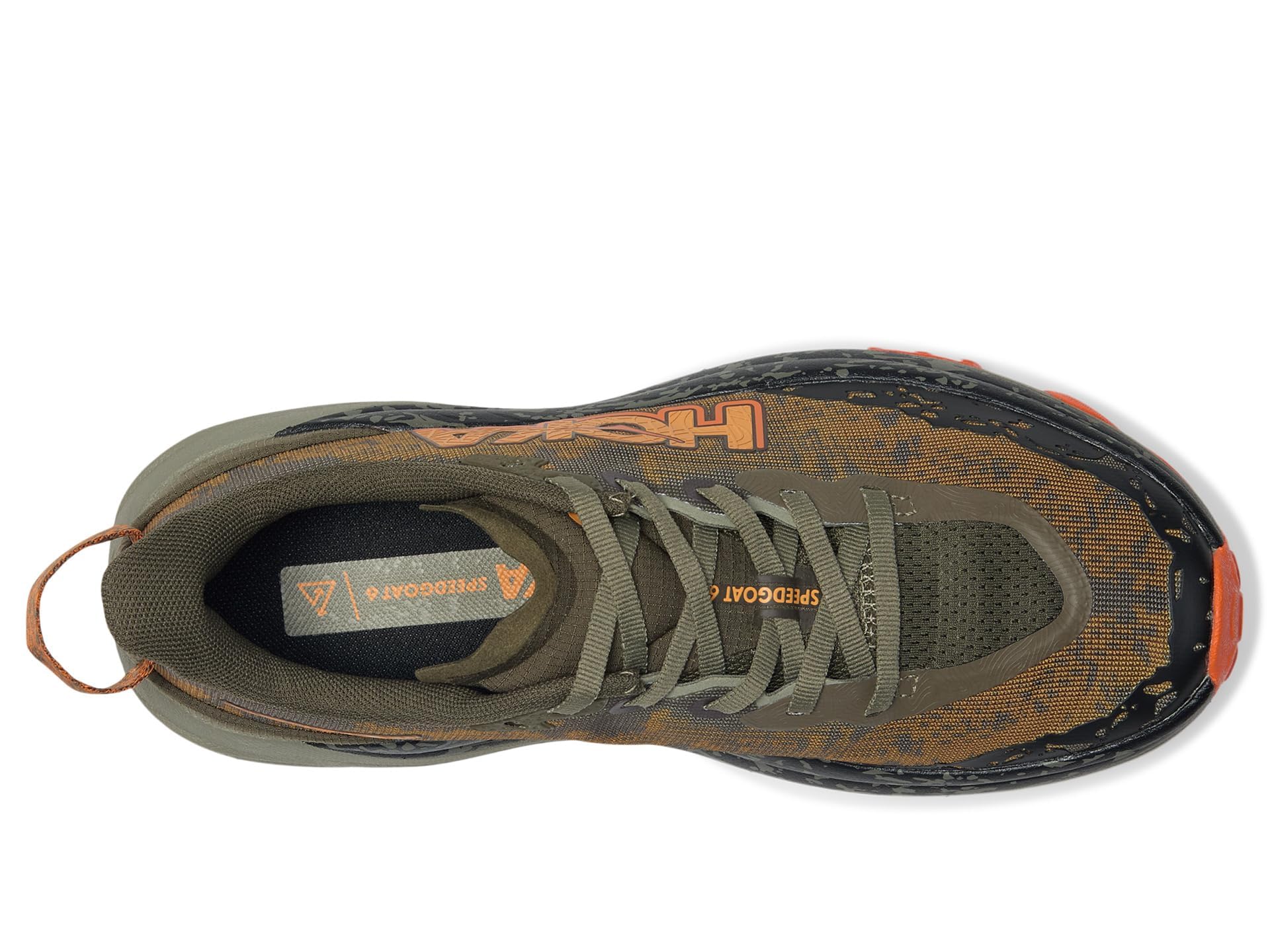 Hoka Men's Speedgoat 6 Sneaker, Antique Olive/Squash, 7.5