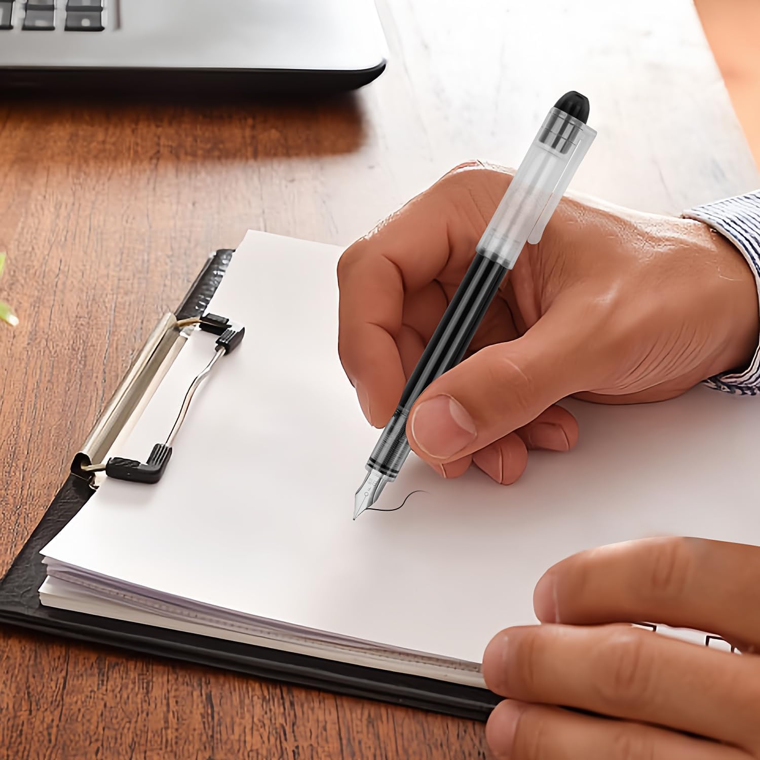 FEIDIAO 12Pcs Disposable Fountain Pens,Smooth Writing Black Pens,Quick Drying Ink Pen,Office School Supplies for Doodling,Sketching,Calligraphy(Black) thumbnail