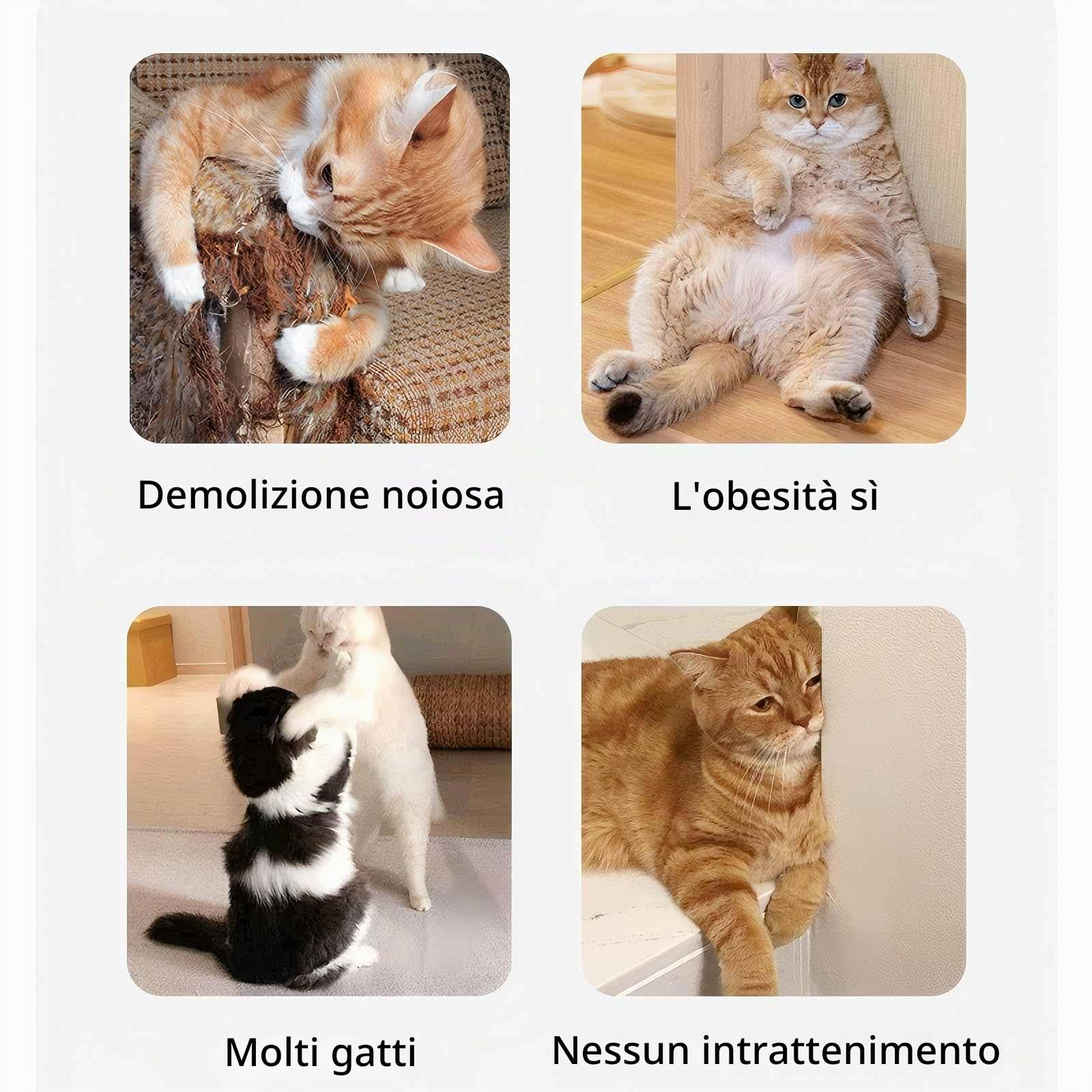 Giocattolo interattivo per gatti da interni, 3 velocità automatico/manuale, giocattolo per l'inseguimento del gatto, giocattolo per l'arricchimento e l'esercizio per gatti annoiati da