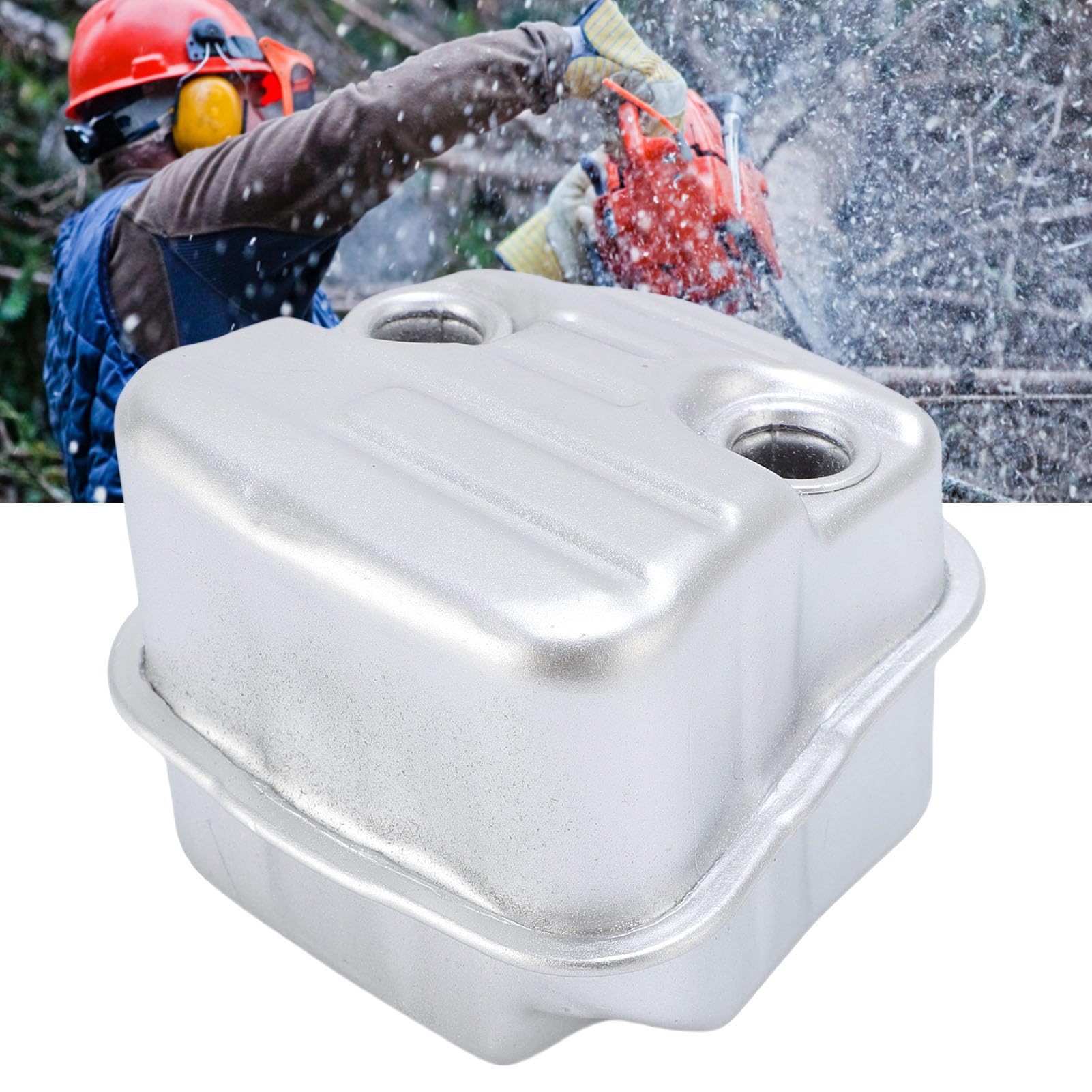 Jiawu Kit de Silencieux D'échappement, 1139 140 0604 pour MS181 MS181C MS171 (Comprend Le Joint de Silencieux, Les boulons), Silencieux D'échappement de Tronçonneuse en Acier