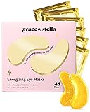 grace & stella Award Winning Under Eye Mask - Travel Essentials - Birthday Gifts for Women - Gel Eye Patches for Dark Circles, Puffy Eyes, Wrinkles, Undereye Bags - Vegan Self Care (48 Pairs, Gold) Gold (48 Pairs)