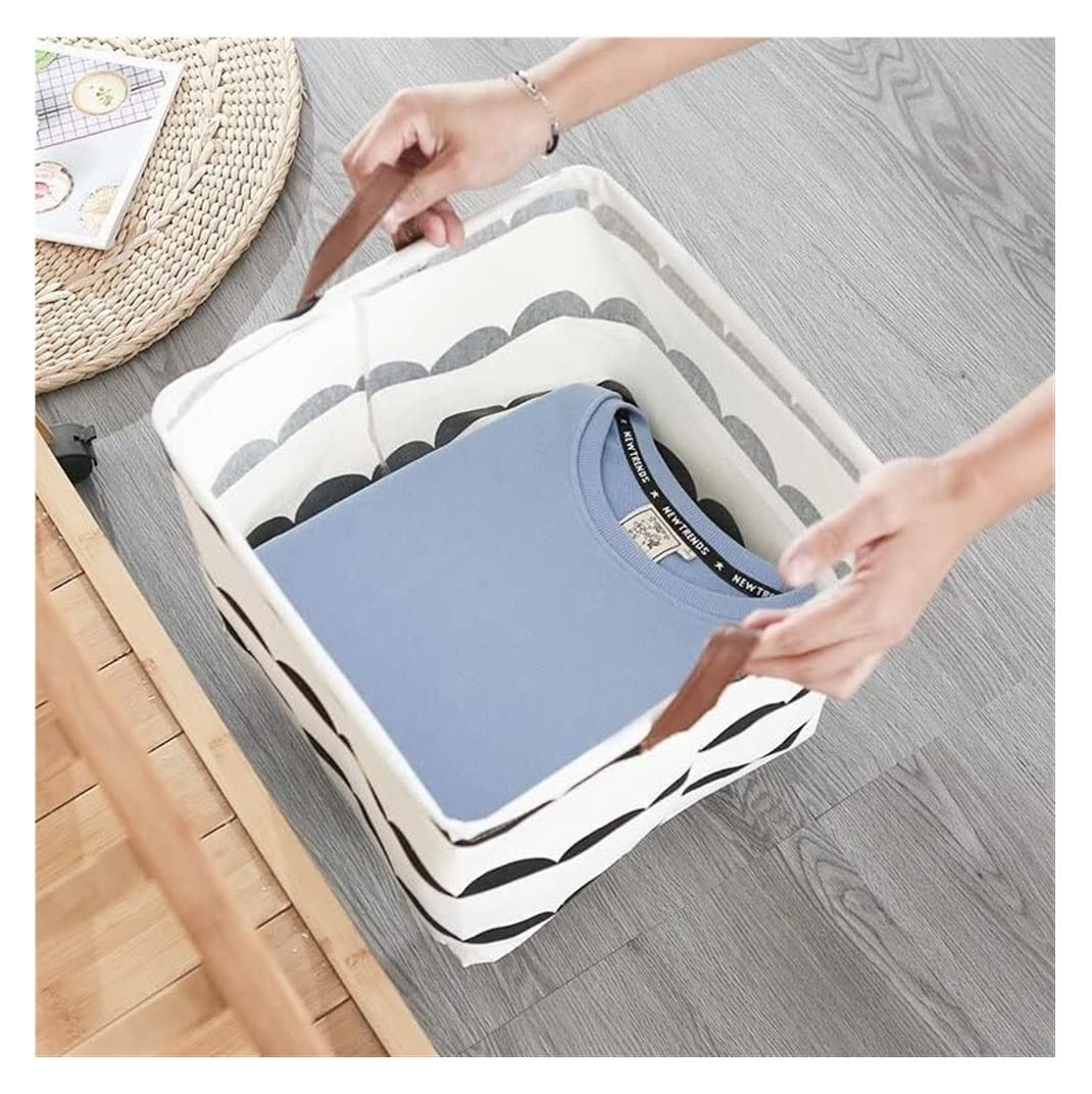 Cesto Bucato Cesto Portabiancheria Portaoggetti Quadrato Tessuto Impermeabile Vestiti Organizzatore Pieghevole Stoccaggio Accessori per Bagno(D)