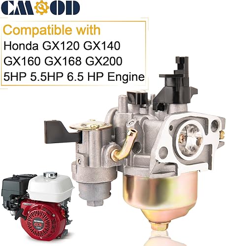 Miniatura 5 de Carburador GX160 GX200 compatible con Honda GX120 GX140 GX160 GX200 5HP 5.5HP 6.5 HP Motor Reemplaza 16100-ZH8-W61, con bobina de encendido y