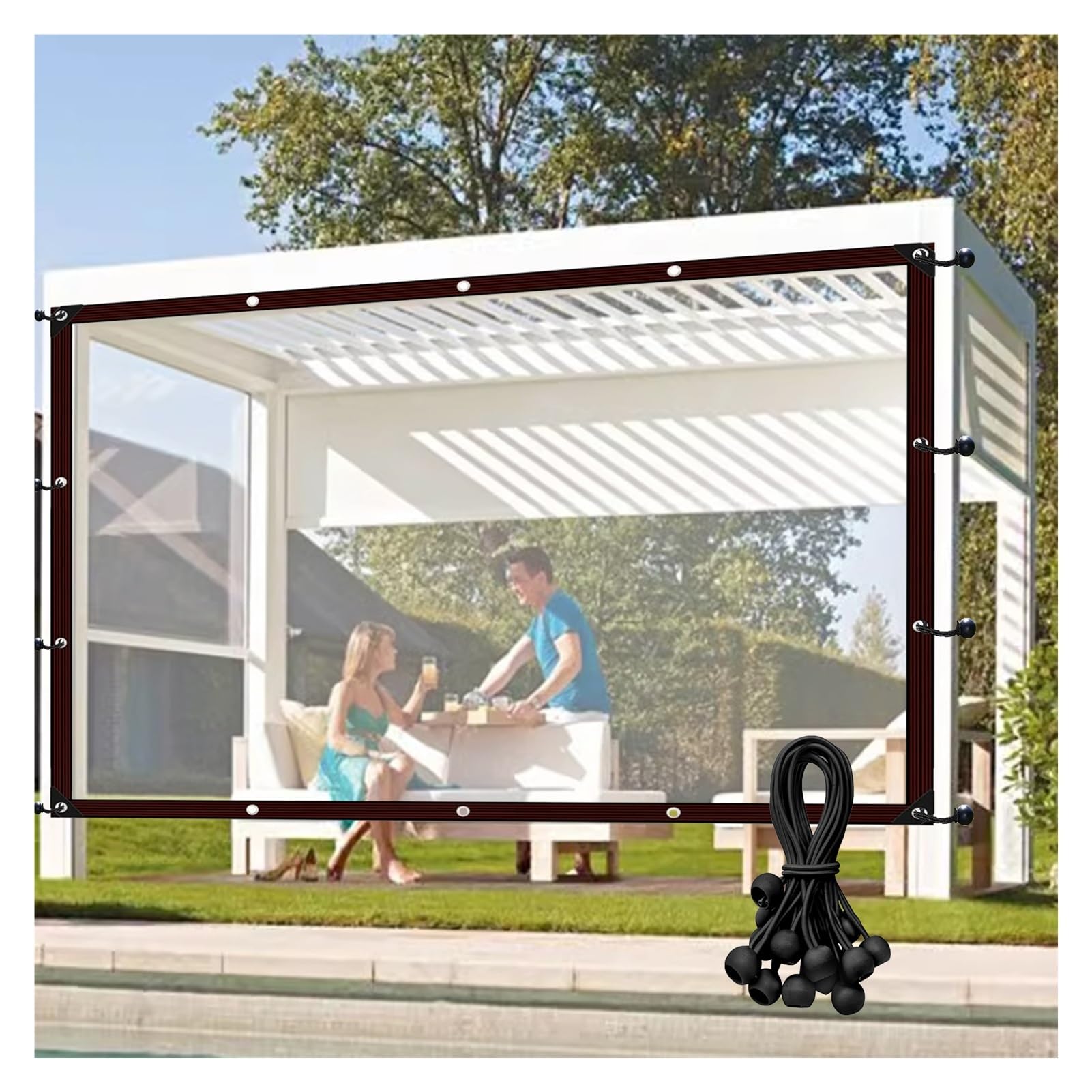 Lona de plástico impermeable transparente de 0,12 mm maleable para personalizar techos