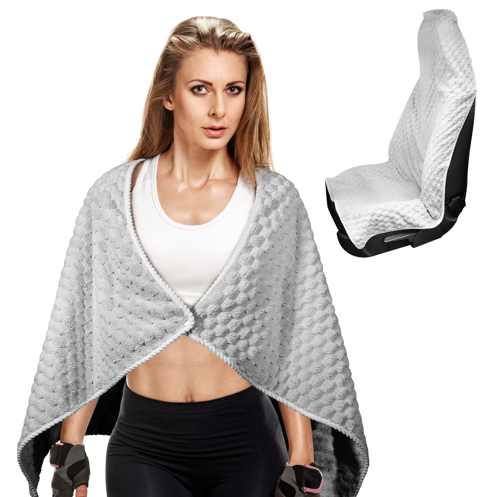 Sweat Towel & Temporary Car Seat Cover 2 in 1 for Gym, Exercise, Fitness, Outdoor Sport,Water Play - Absorbent,Large,Soft,Fast Drying