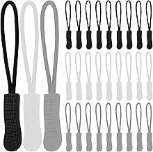 30 Stück Reißverschluss Anhänger zum Einfädeln, 66 x 8 mm Reißverschluss Verlängerung Zipper Pulls, Nylon Ersatzzipper zum Reparatur, für Rucksäcke, Jacken, Gepäck, Sweatshirts (Farbmischung 1)