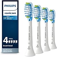 Vista 14 de Philips Sonicare C3 Dos-en-Uno - Cabezales de Reemplazo Genuinos para Cepillo de Dientes Eléctrico, Blanco, 2 Piezas, HX9042/65