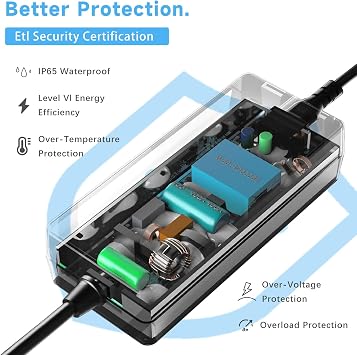 210W 53.6V 3.9A Flash Charger Compatible with Segway Ninebot ZT3 Pro, MAX G3, F3, F3 Pro, GT3, Ultra-Fast Power Adapter for 48V Lithium Battery Electric Scooter, 8mm DC Connector with Center Pin