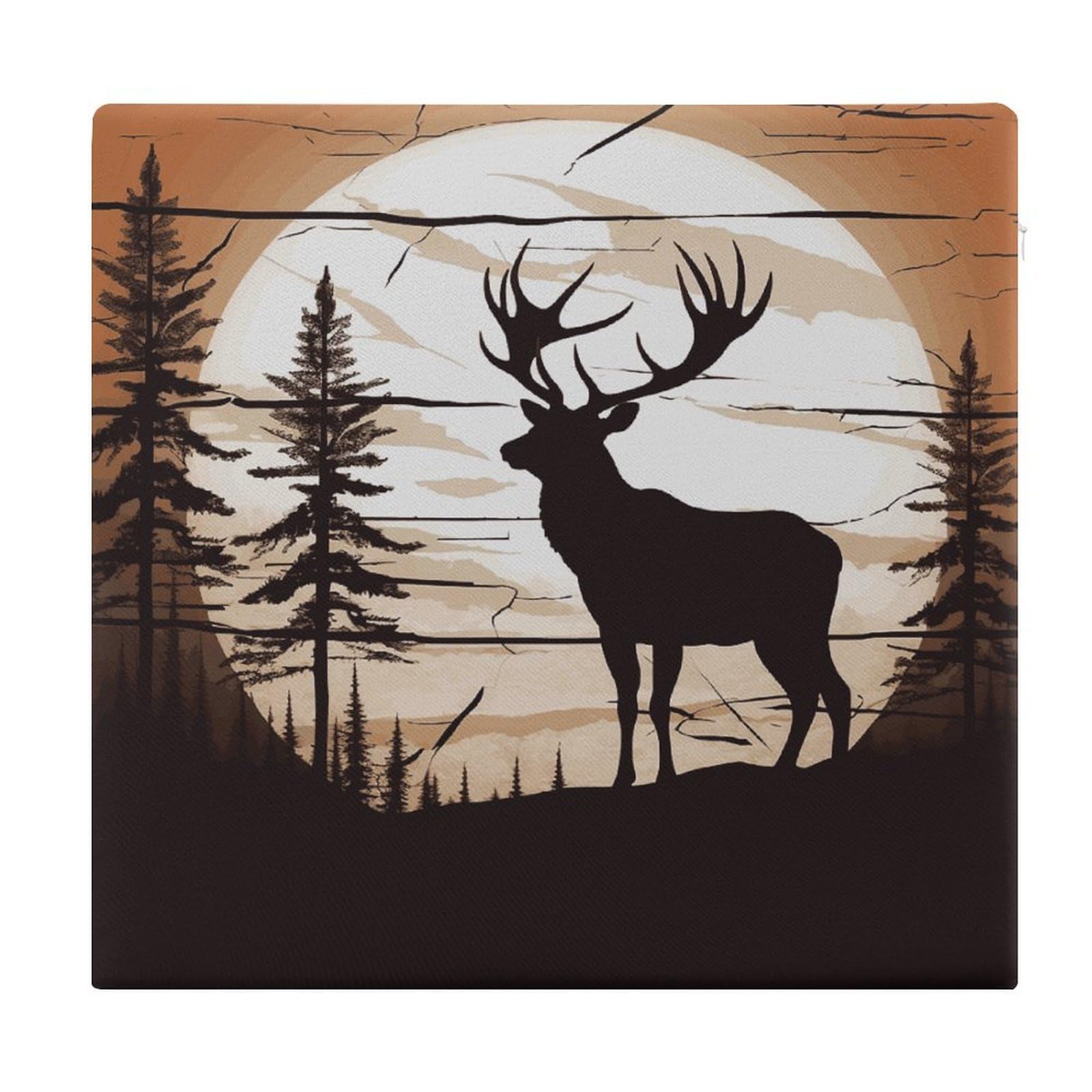 LDGSUPH - Wild Elk Silhouette Seat Cushions for Office Chair Square Cushions Soft Floor Cushions Comfortable Memory Foam Cushion Cushions for Home Travel Chair