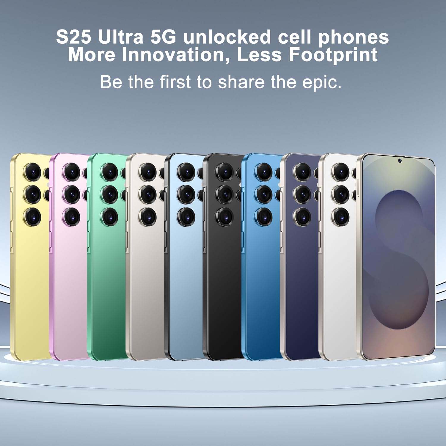 Unlocked Cell Phone S25 Ultra Smartphone 12GB+512GB Android Phone 48MP+108MP Camera 7-inch HD Screen Mobile Phone 5G Dual SIM (Gold)