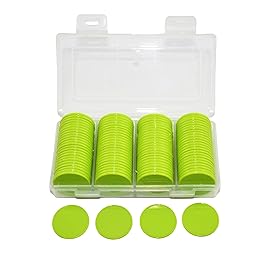 Smartdealspro Set of 100 1 Inch Opaque Plastic Learning Counters Mini Poker Chips Game Tokens with Storage Box (Light Green)
