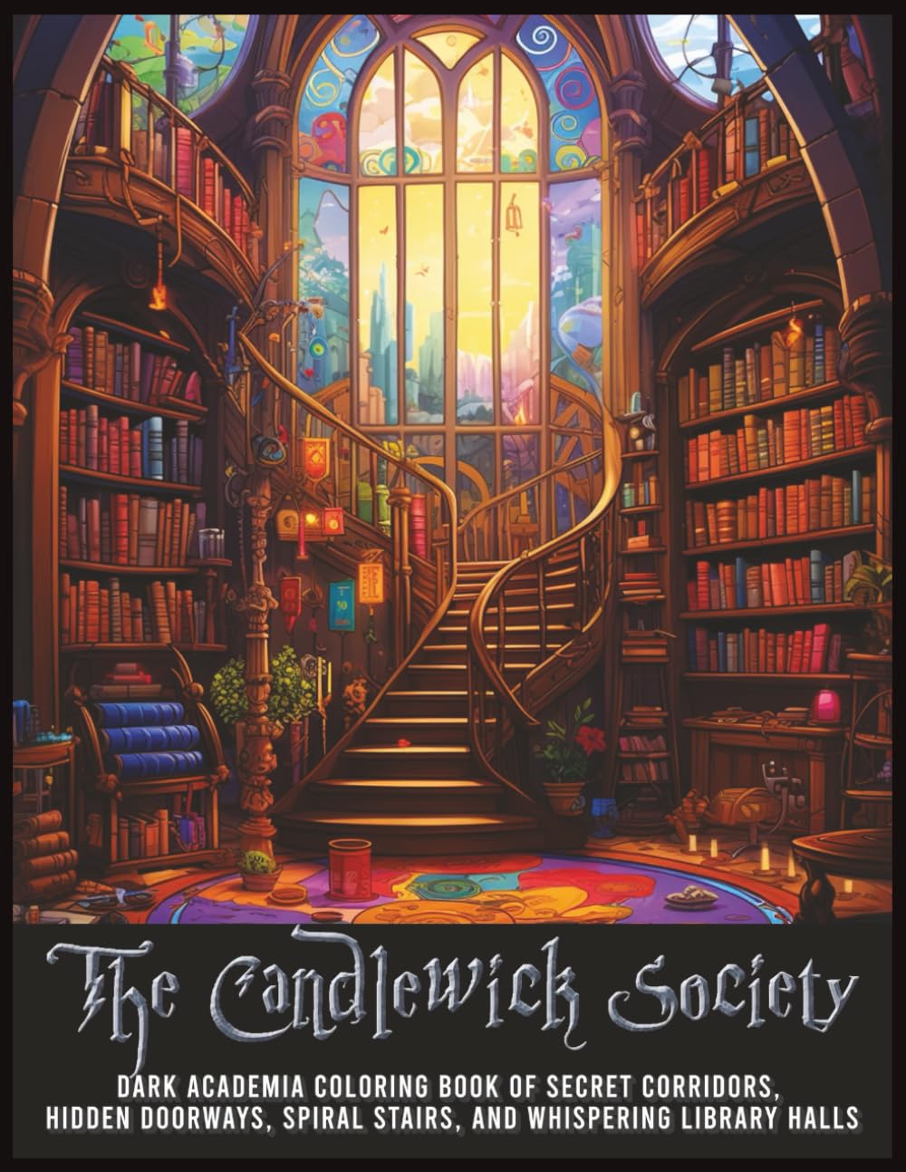 The Candlewick Society: Dark Academia Coloring Book Of Secret Corridors, Hidden Doorways, Spiral Stairs, And Whispering Library Halls
