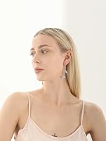Aodun Jewelry Hangjegy Fülbevaló Nőknek - Hipoallergén Rozéarany és Ezüst Bevonatú Lógós Fülbevaló Kristály Díszítéssel - Ajándék Ékszer 6