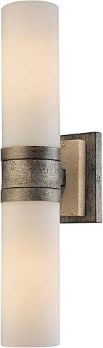 Minka Lavery Lámpara de pared 4462-273, lámpara de pared de vidrio composiciones, 2 luces, 120 vatios halógeno, hierro