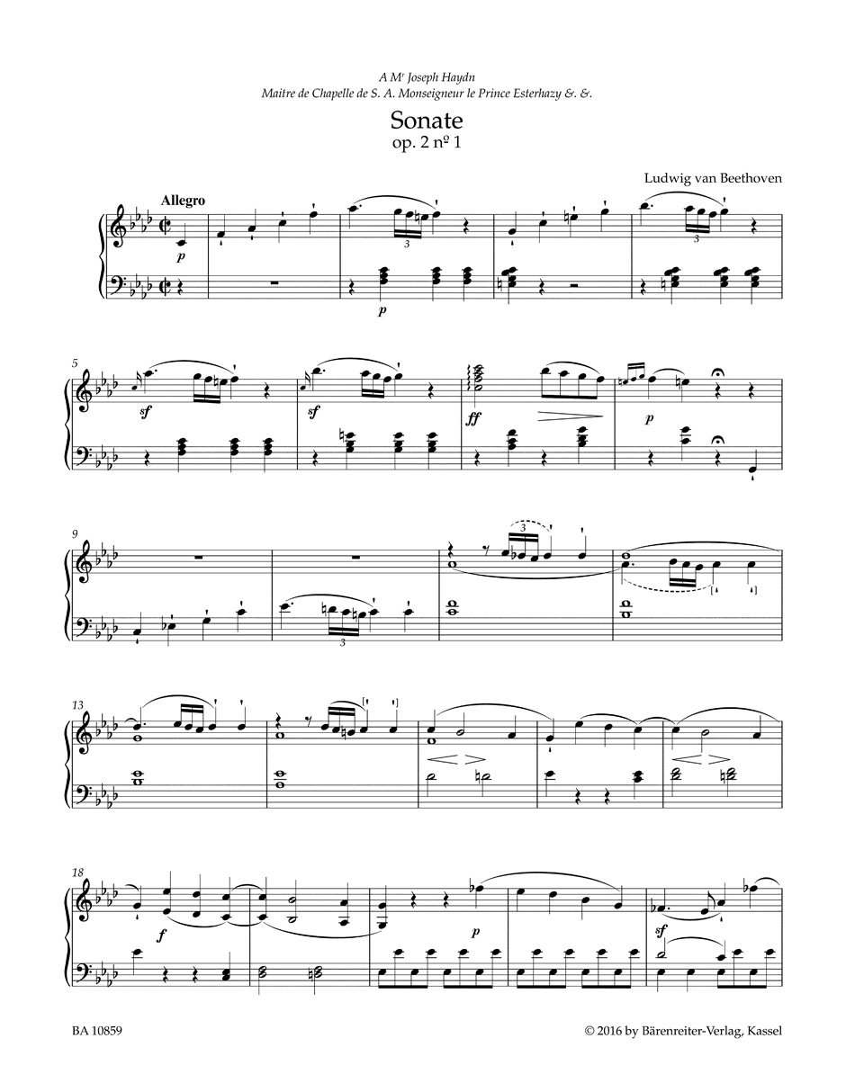 Beethoven: Piano Sonatas, Op. 2 (F Minor, A Major, and C Major)      Sheet music