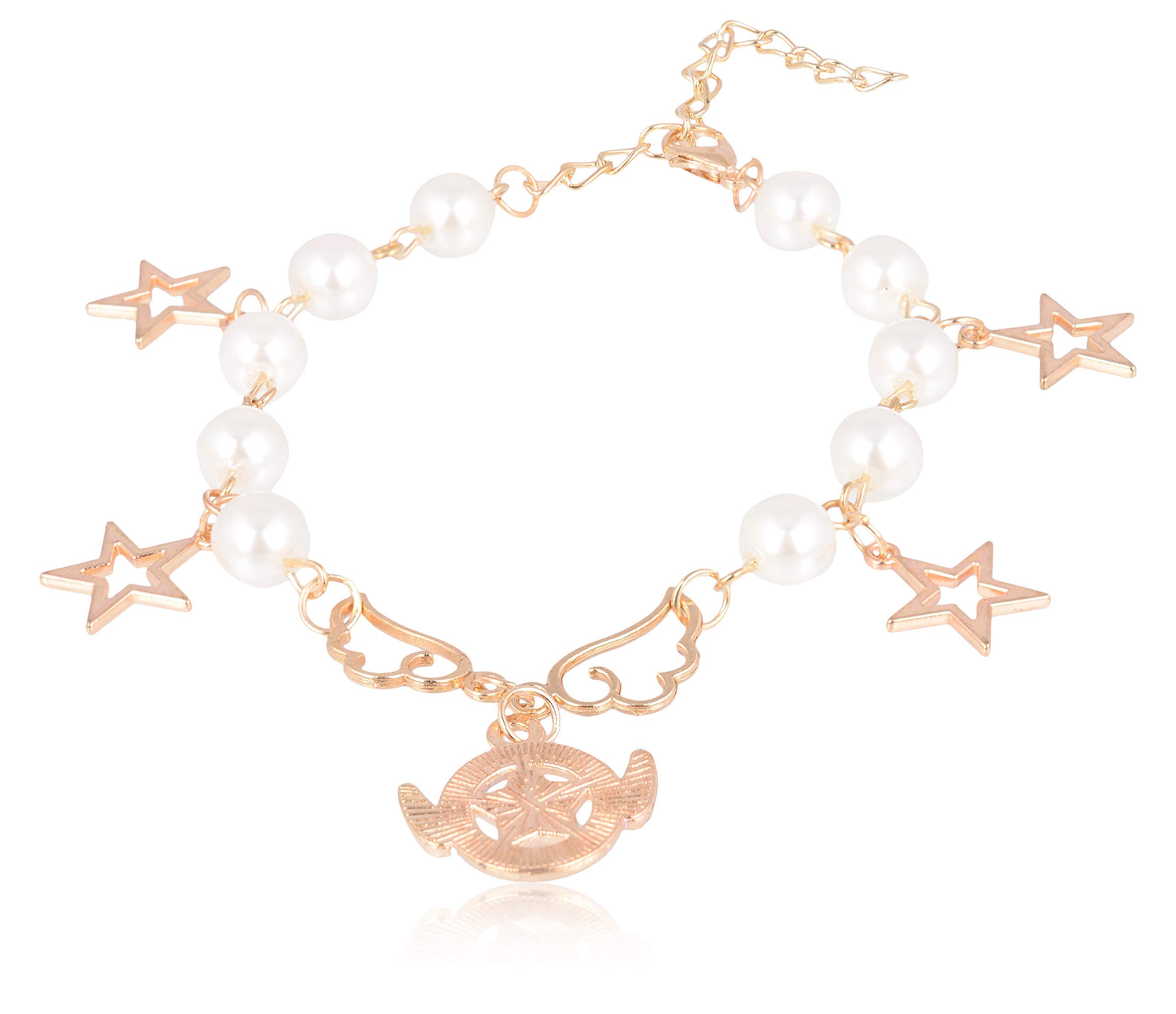 Accessorisingg Japanese Anime"Sailor Moon" Inpsired Gold Multiple Charm Bracelet [BR268]