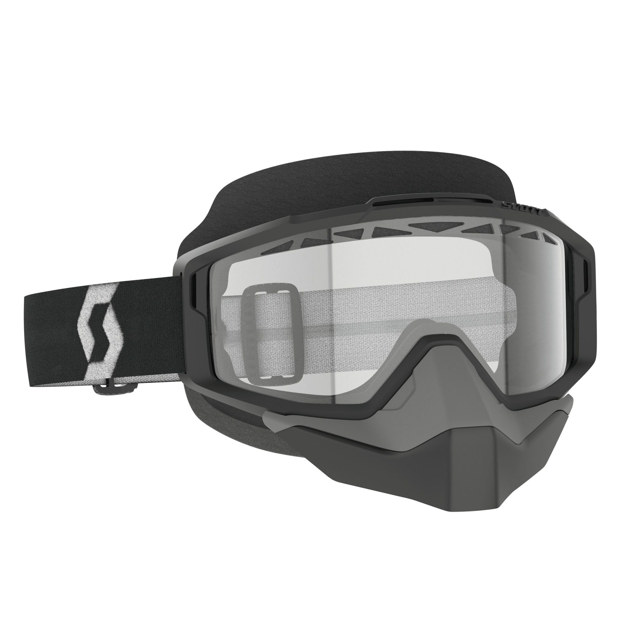 Scott Split OTG Snowcross Goggles Black/White w/Clear Lens